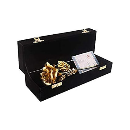 24K Gold Rose 25 Cm With Black Velvet Box