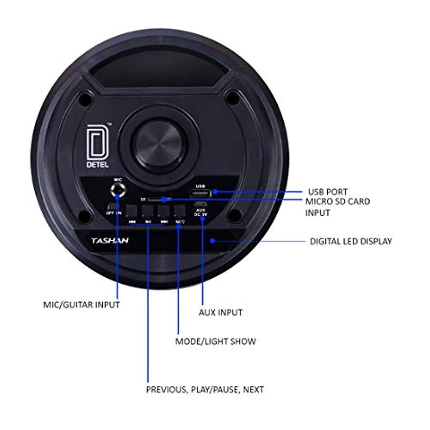 High Power Audio System with Karaoke Mic,Bluetooth Connectivity, Light Shows