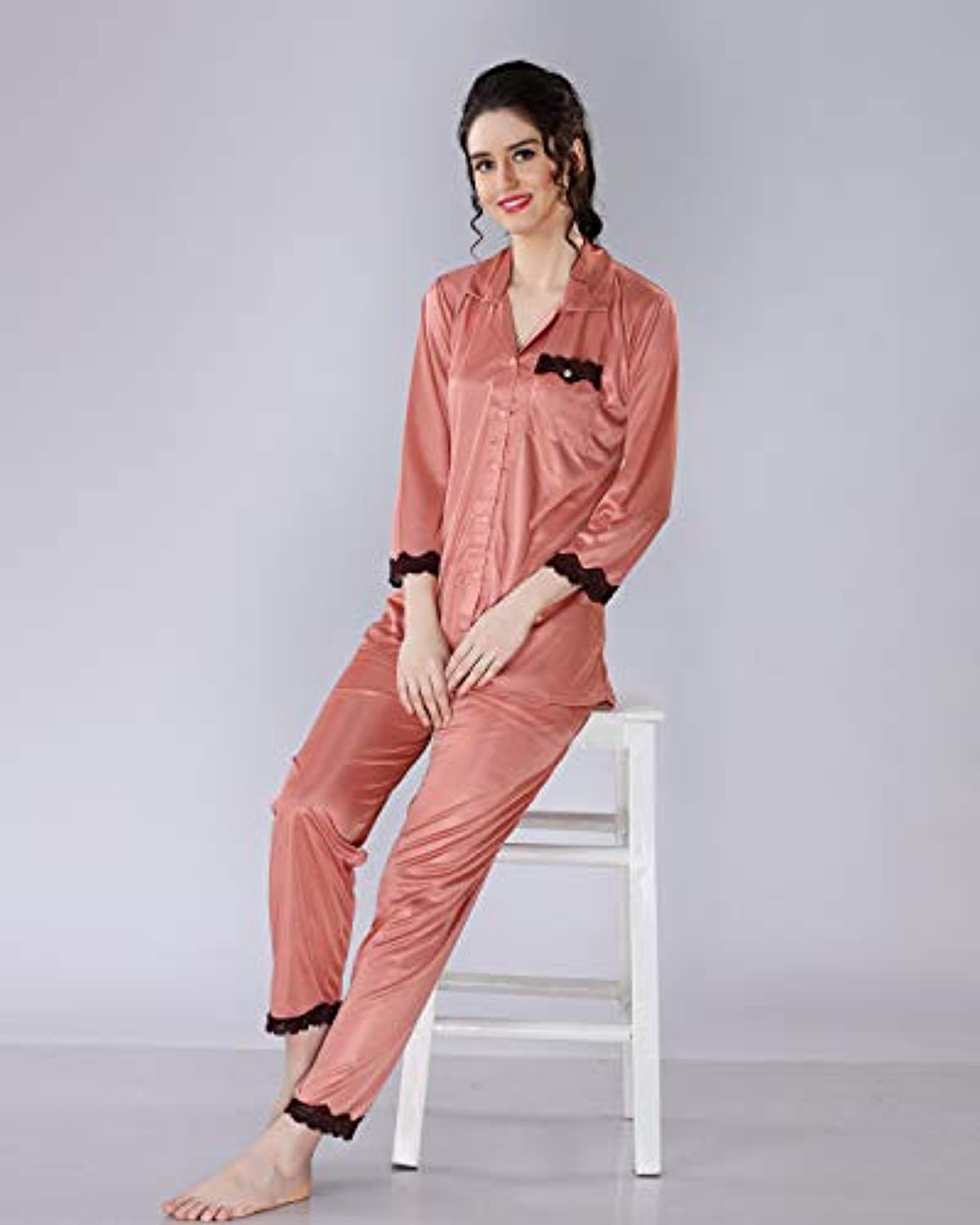 Three Fourth Sleeve Top and Pyjama Sleepwear Set