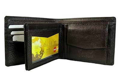 3D Pattern Genuine Leather Dark Brown Wallet