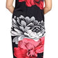 Red-Black Noty Satin Free Size Floral Print Nighty Sleepwear