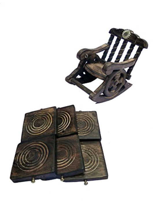 Hand-made Best Quality Wooden Chair Coaster (6 Coasters)