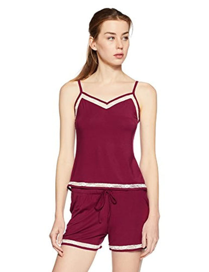 Sleeveless Adjustable Straps V-Neck Lounge Wear Sleepwear