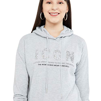 Grey Long Sleeve Hooded Sweatshirt