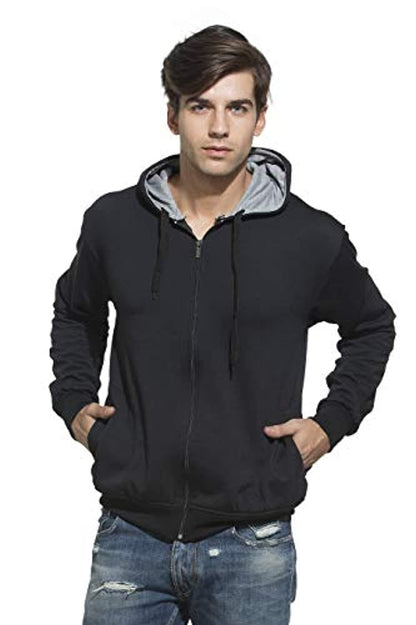 Full Sleeve Kangaroo Pockets Round Neck Hoodie Cotton Sweatshirt