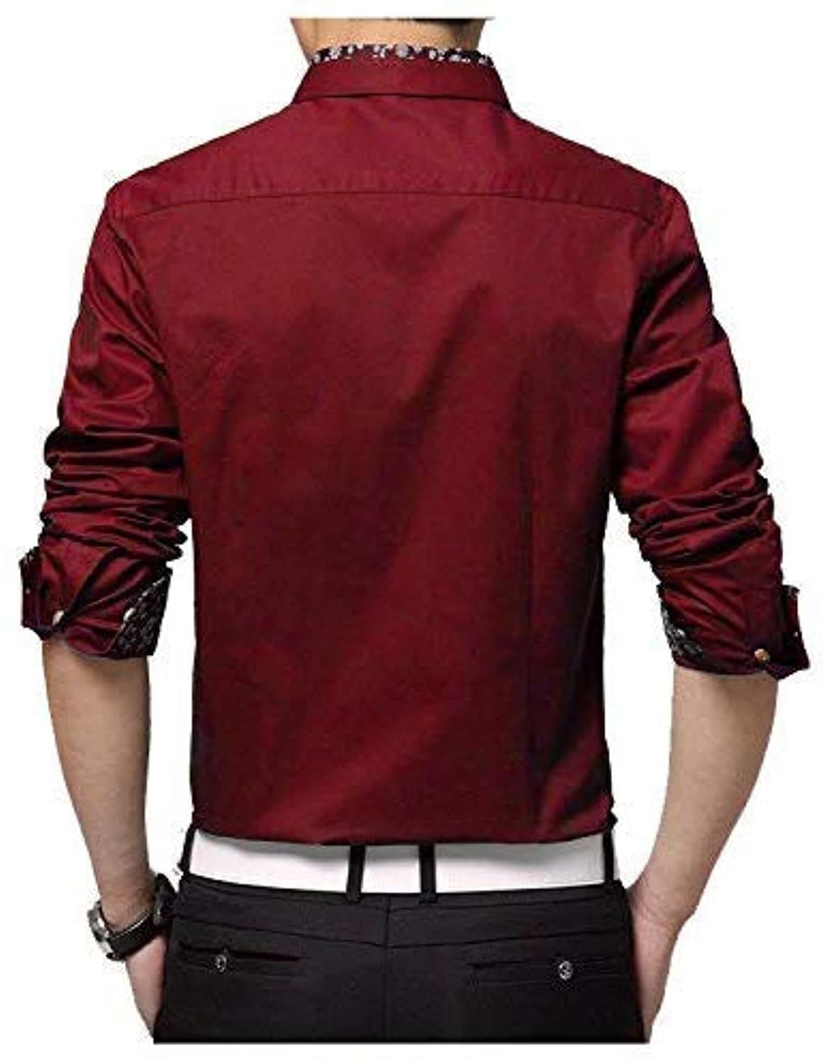 Full Sleeve Slim Fit Formal Shirt for Men - Maroon