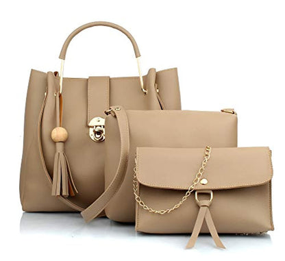 Women's PU Leather Handbag Combo