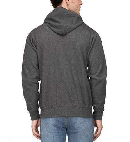 Premium Cotton Blend Pullover Hoodie Sweatshirt With Zip - Charcoal