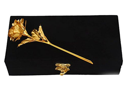 24K Gold Rose 25 Cm With Black Velvet Box