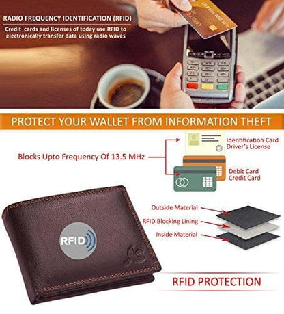 Brown Stella Genuine Leather RFID Blocking Wallet