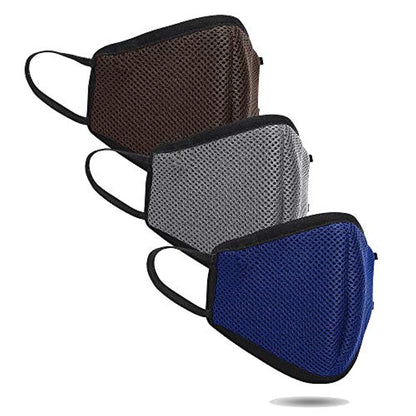 6 Layer Protection Non-Woven Reusable and Washable Unisex Anti-Pollution Air Mesh Mask (3 Pack)