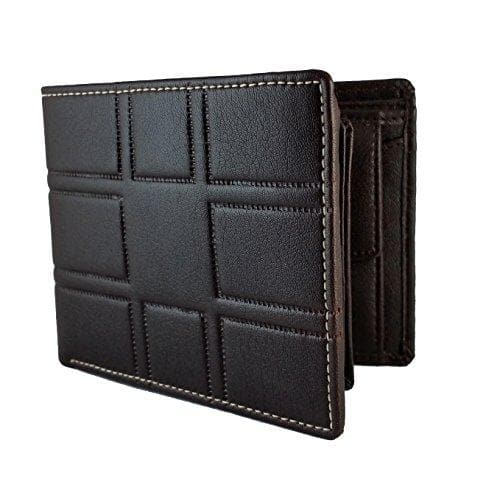 3D Pattern Genuine Leather Dark Brown Wallet