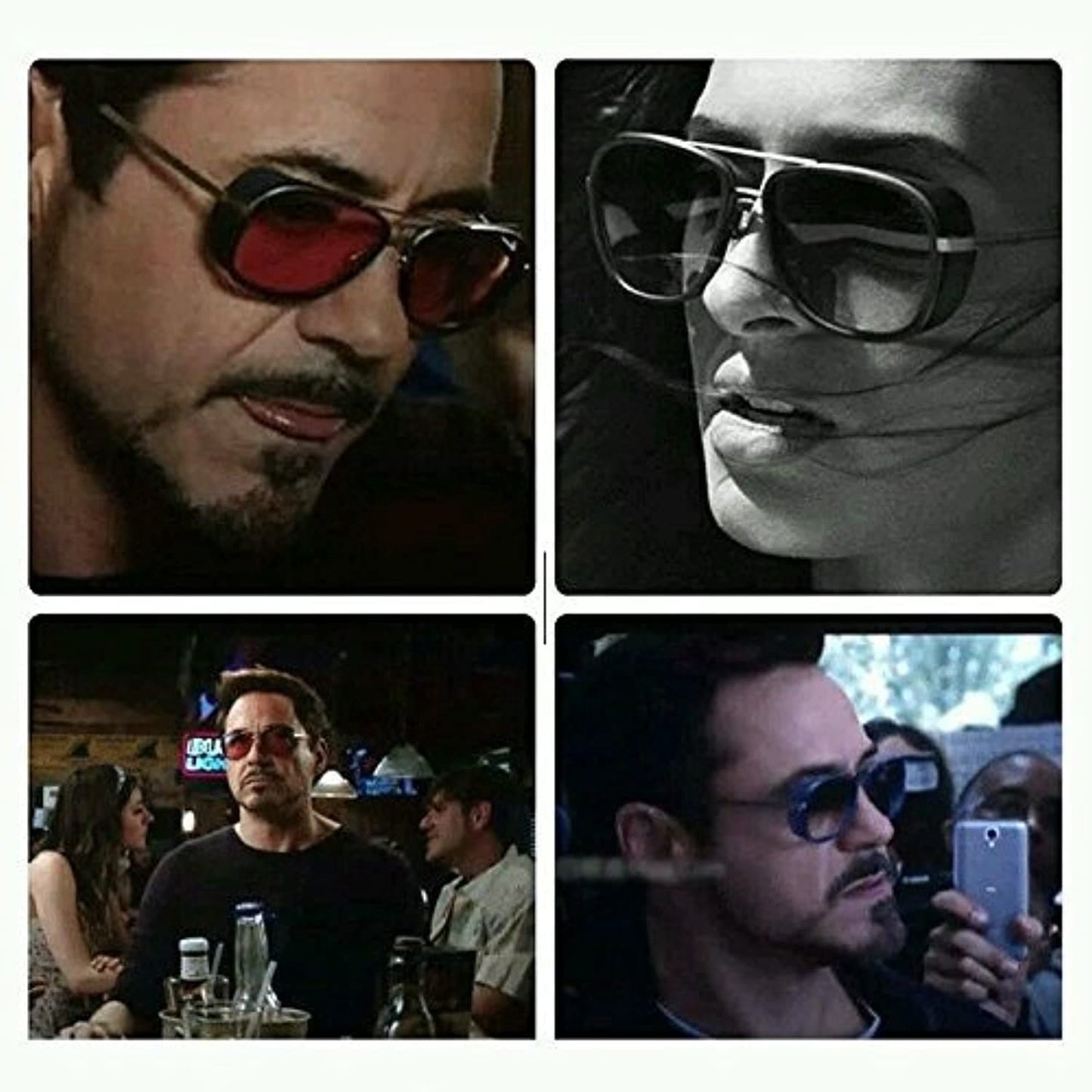 Red Tony Stark Iron Man Aviator Steampunk Sunglasses
