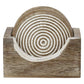 Round Wooden Coaster with Stand Rustic