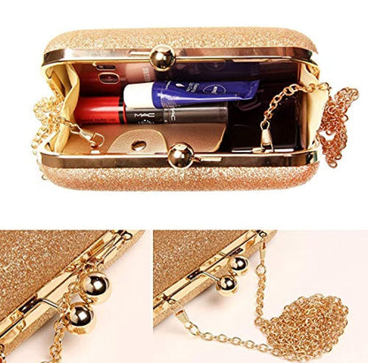 Handicraft Party Wear Beautiful Bling Box Clutch Bag Purse