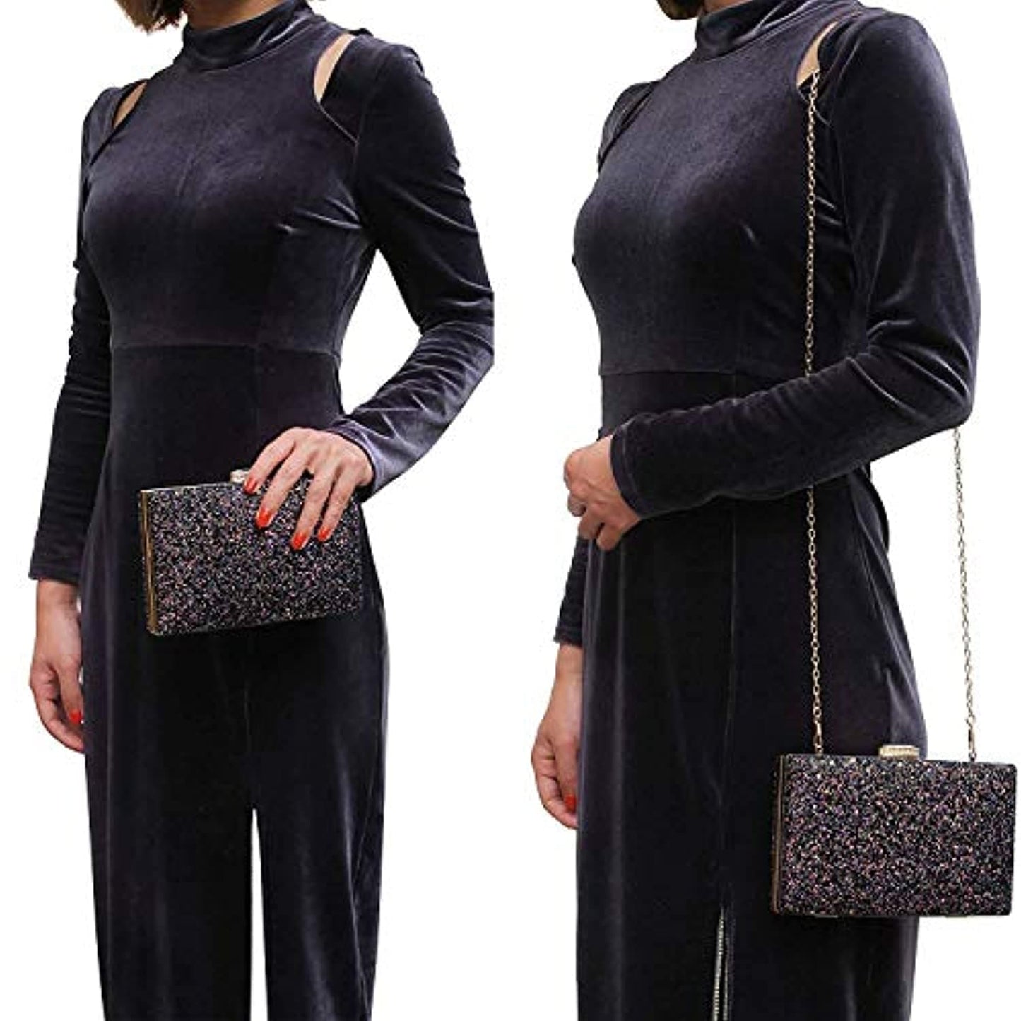 Women Sparkling Clutches Elegant Glitter Evening Handbags