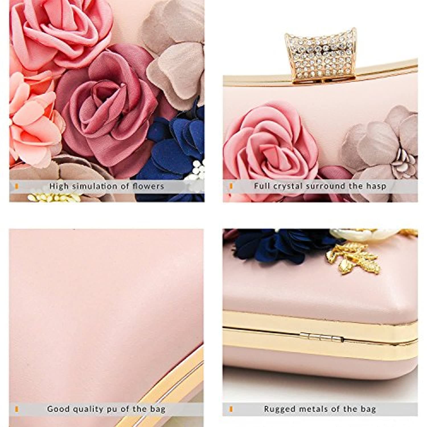 CHANSEY Handcraft Beautiful Clutch Bag Purse For Bridal, Casual, Party,  Wedding with Detachable Chain Sling Bag