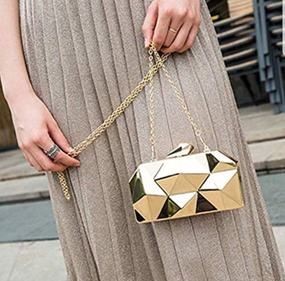 Party Wear Beautiful Metallic Acrylic Box Clutch Bag Purse