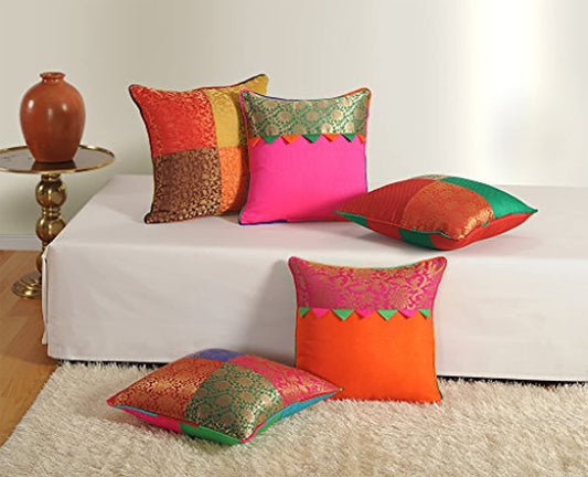 Assorted Brocket Cushion Cover Set of 5