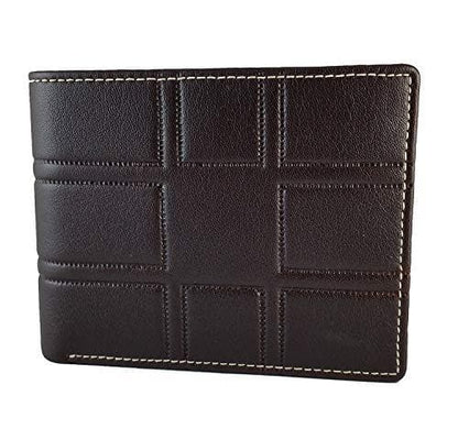 3D Pattern Genuine Leather Dark Brown Wallet