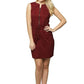 Mini Shift Slim Fit Round Neck Dress with Pockets