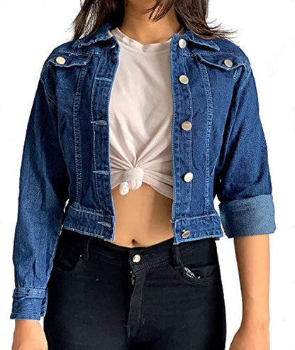 Full Sleeves Turn-Down Denim Jacket