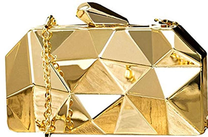 Party Wear Beautiful Metallic Acrylic Box Clutch Bag Purse