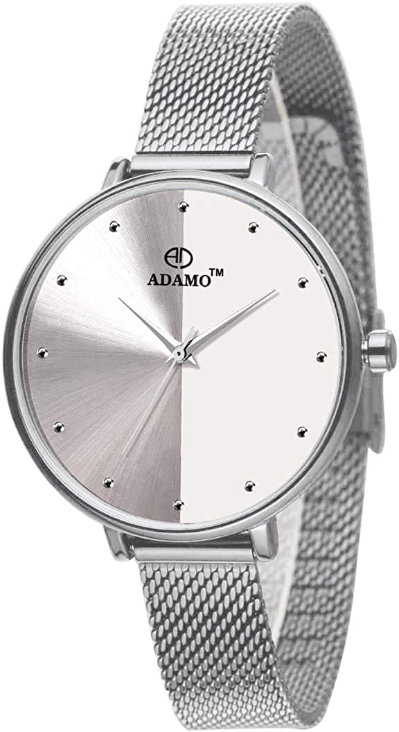 ADAMO 875KKM01 watch Scratch Resistant White Dial Round Shaped with Metal  Chain Premium Analog Watch - For Men - Buy ADAMO 875KKM01 watch Scratch  Resistant White Dial Round Shaped with Metal Chain
