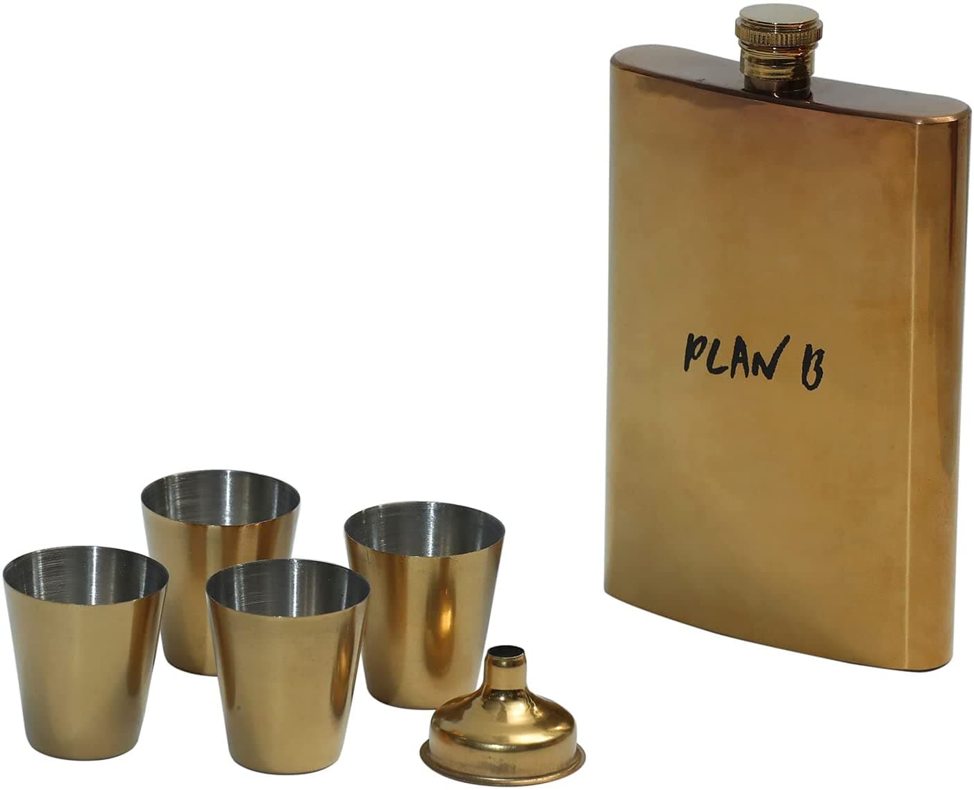 Stainless Steel Hip Flask with 4 Shot Glasses and Funnel