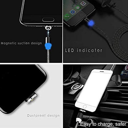 Magnetic USB Multi 3-in-1 Cable Charger with LED