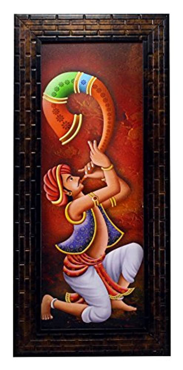 Set of 3 Rajasthani Folk Music & Dance Paintings Without Glass