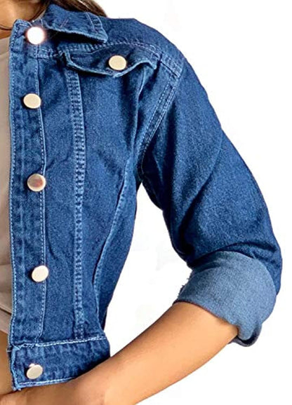 Full Sleeves Turn-Down Denim Jacket