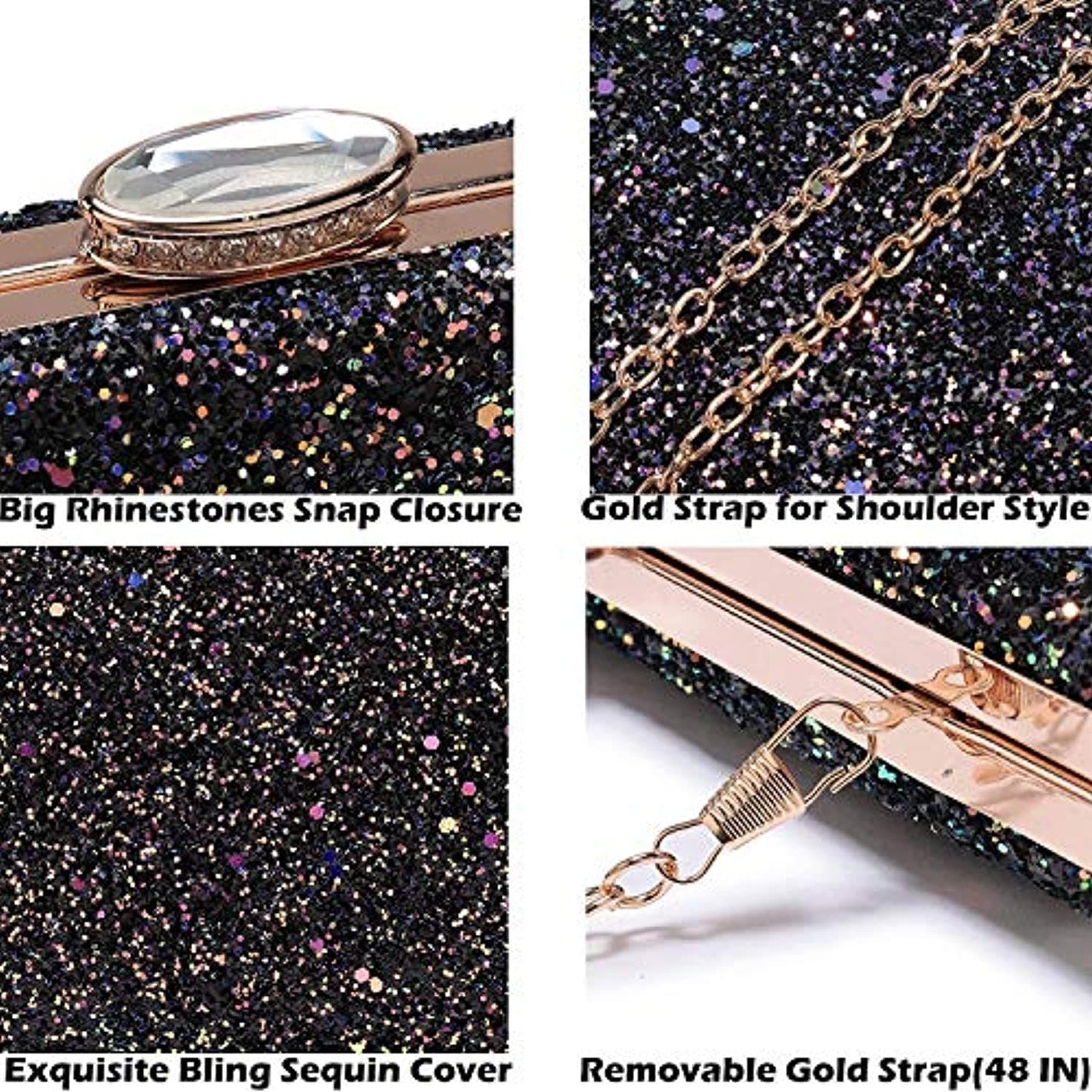 Women Sparkling Clutches Elegant Glitter Evening Handbags