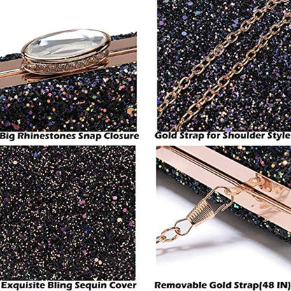 Women Sparkling Clutches Elegant Glitter Evening Handbags