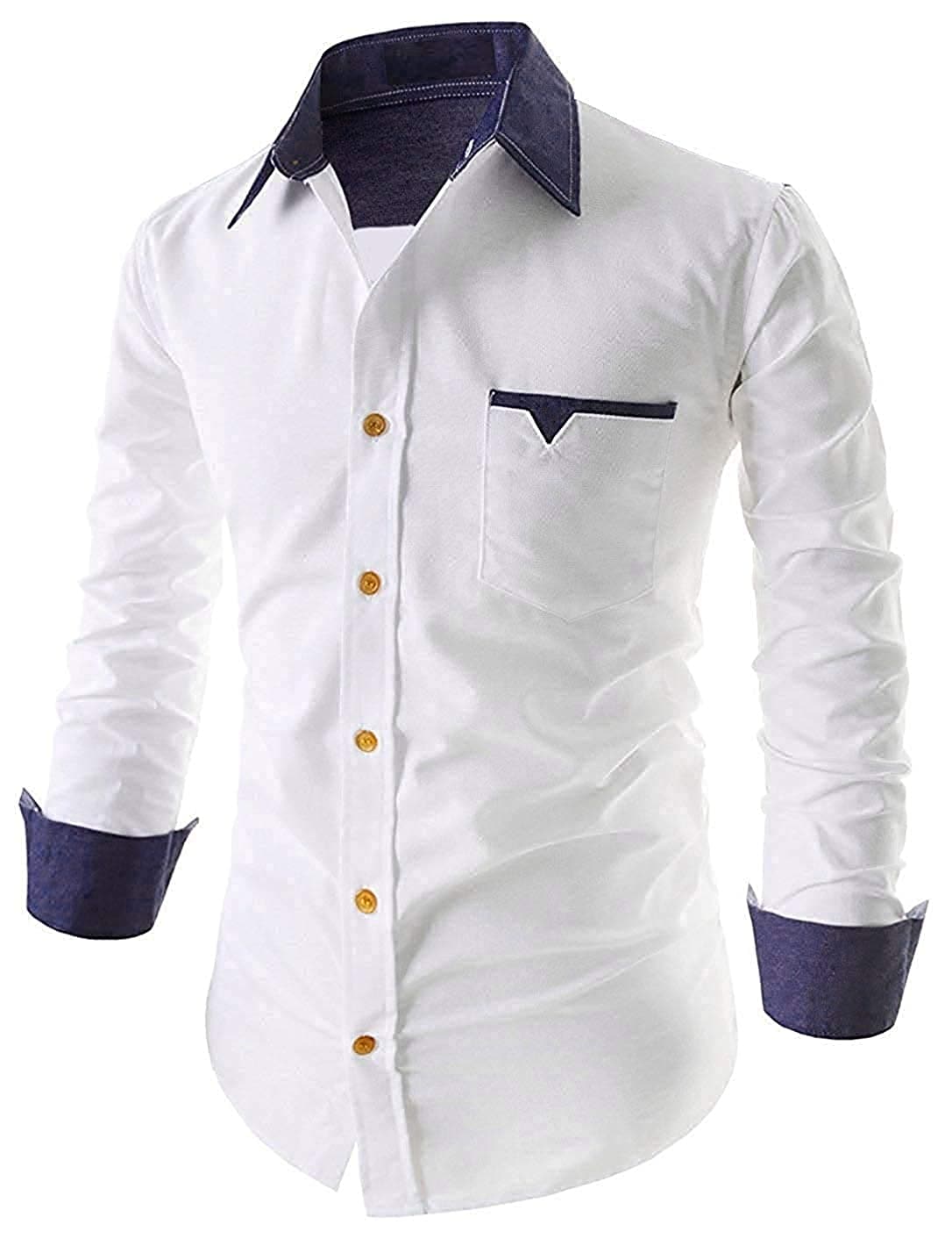 Full Sleeve Slim Fit Formal Shirt for Men - White