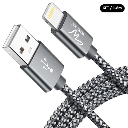 Nylon Braided USB Data Sync & Charging Cable for iPhones, iPad Air, iPad Mini, iPod Nano and iPod Touch