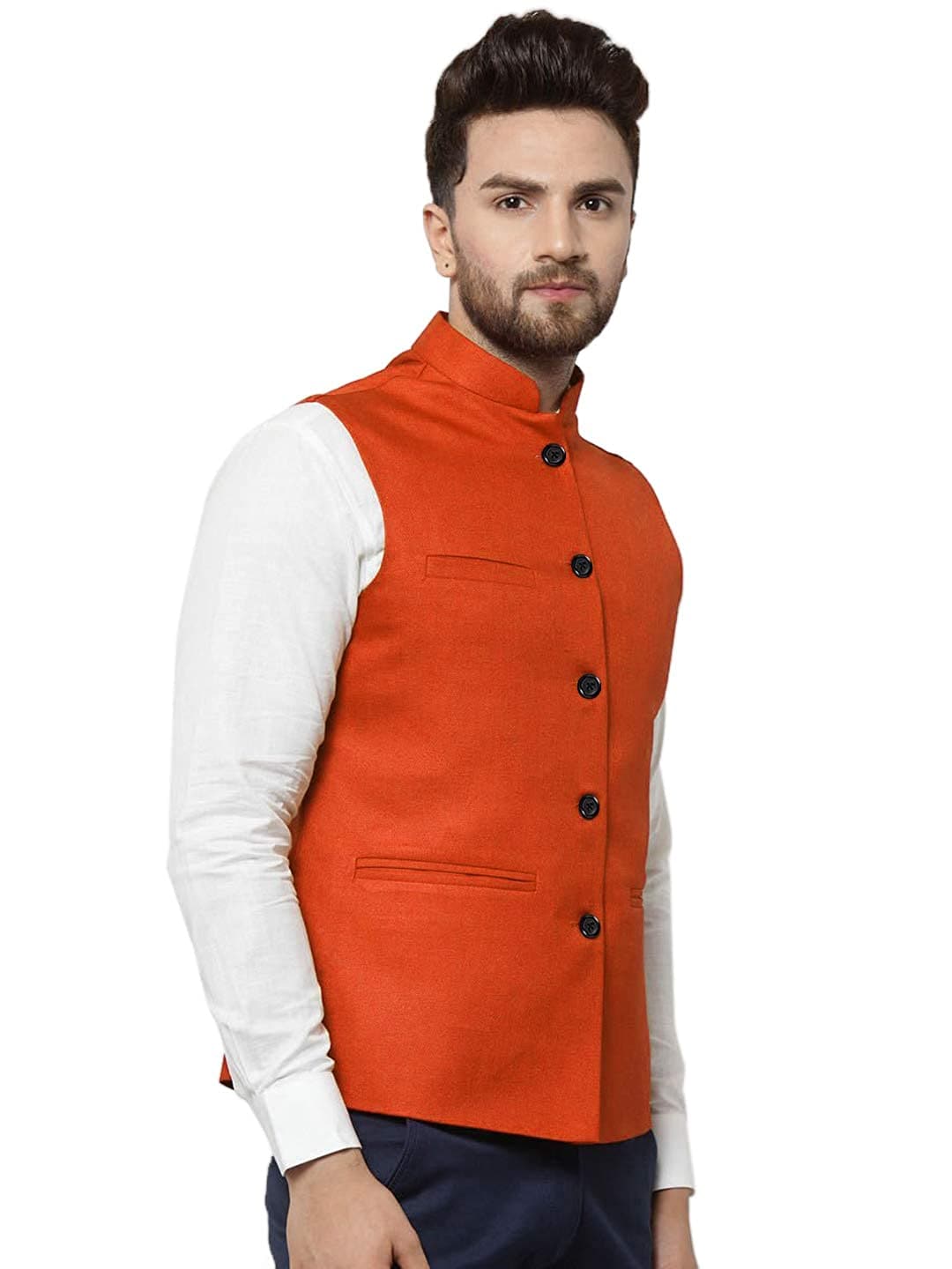 VASTRAMAY Men's Plus Size Maroon Zari Weaved Nehru Jacket With Kurta P –  vastramay