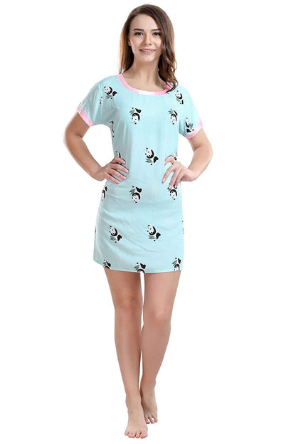 Women T-shirt style short Printed Night Suit