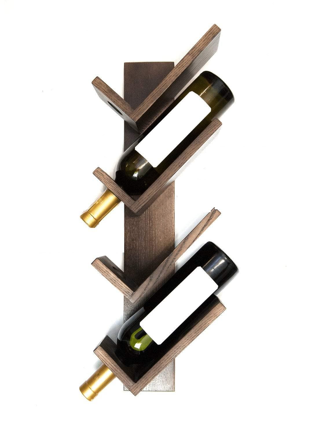 4 Bottle Wooden Wine Bottle Holder Rack, Wall Mount Wine Rack, Beer Holder