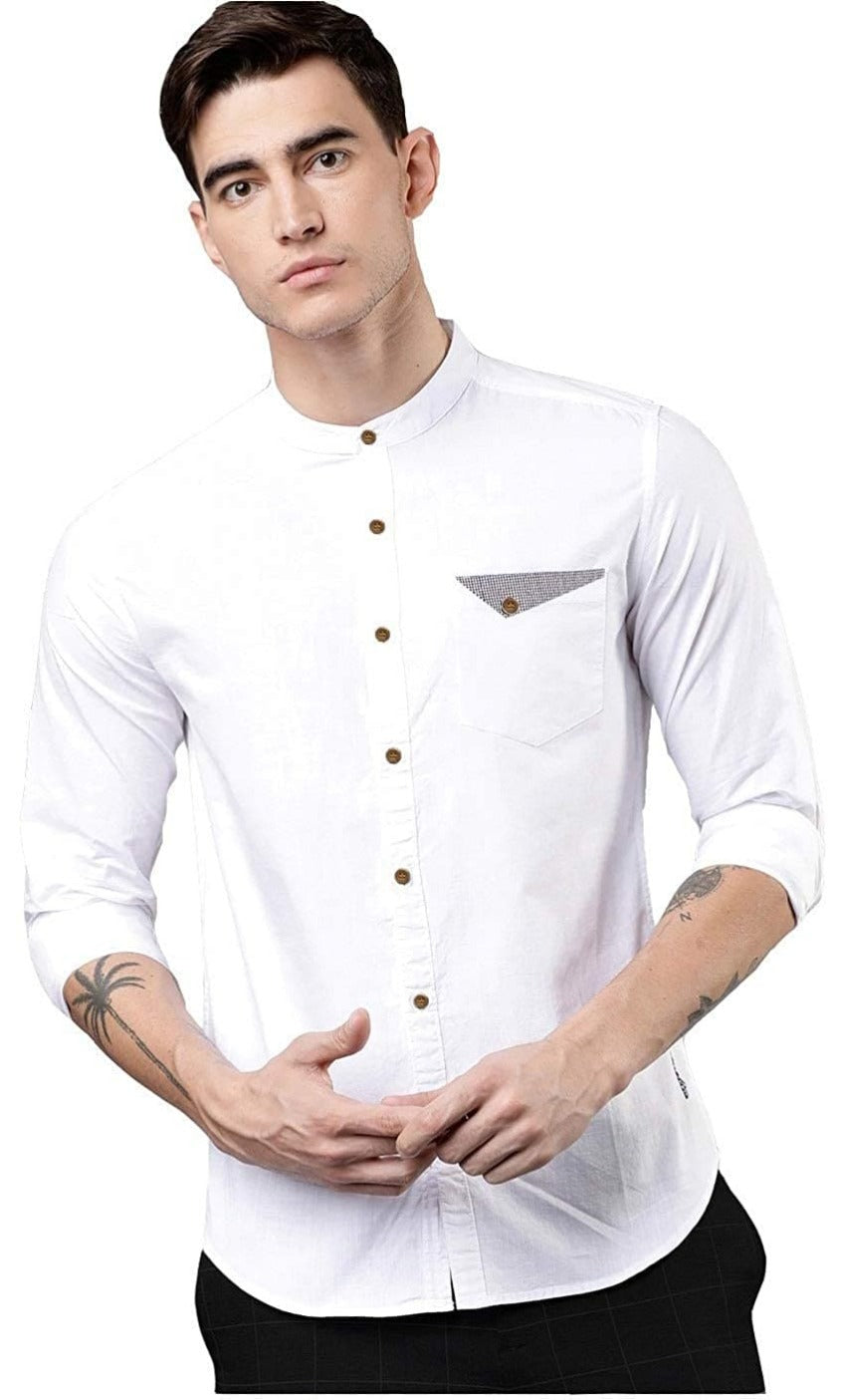 Mens Regular Fit Cotton Casual Full Sleeves Shirt