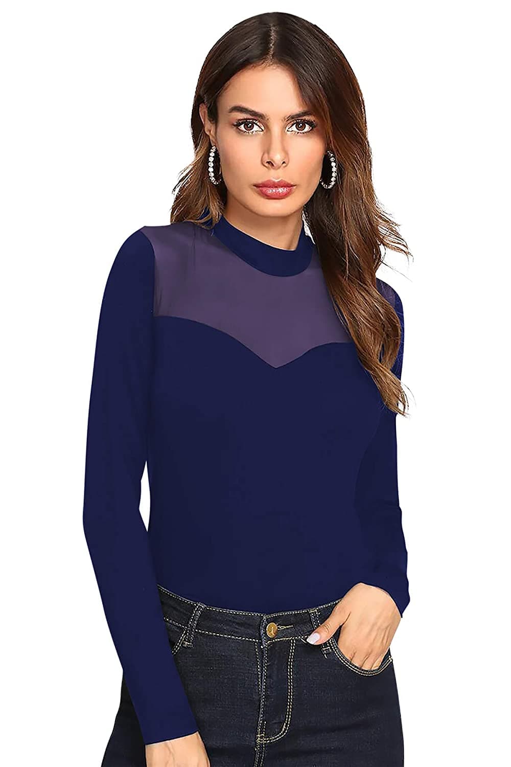 Red Round Neck Full Sleeve Top