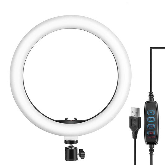 Portable LED Ring Light with 3 Color Modes Dimmable Lighting Compatible with iPhone/Android Phones and Cameras
