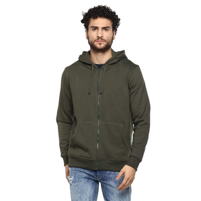 Full Sleeve Kangaroo Pockets Round Neck Hoodie Cotton Sweatshirt