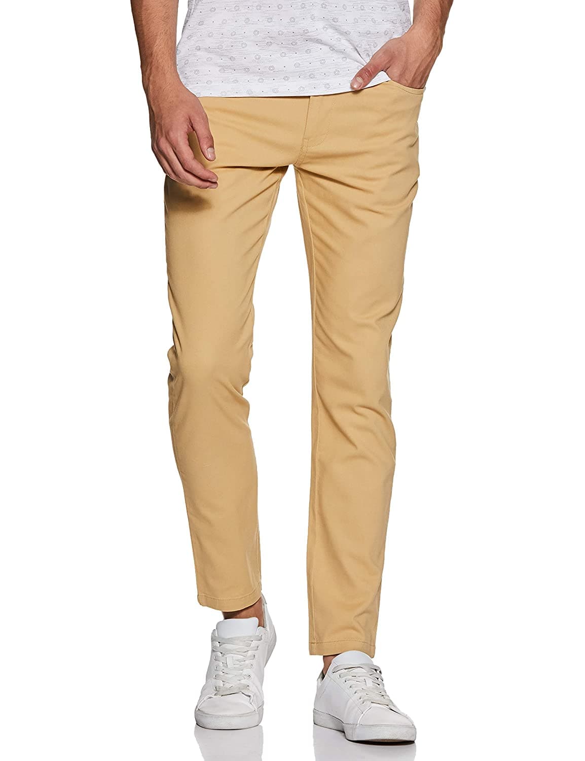 Zip Fly Cotton Slim Fit Casual Trousers