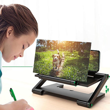 Mobile Screen Magnifier 8 inches Phone Enlarger Movie Amplifier Magnifying Glass with Foldable Stand