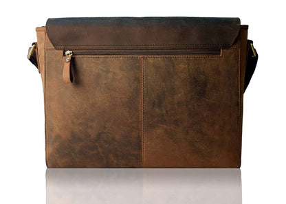 Crossbody Messenger Leather Laptop Bag