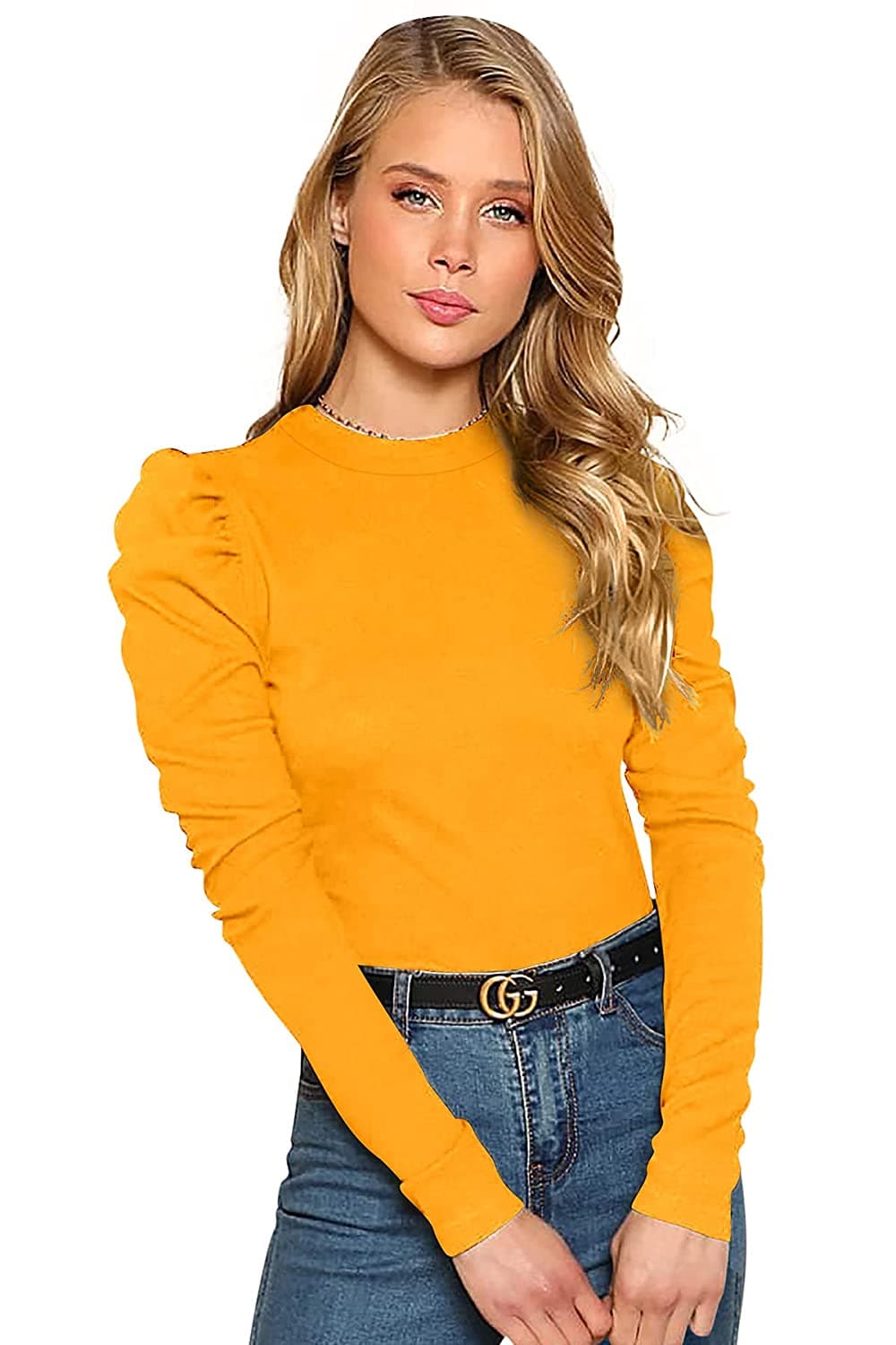 Long Sleeve Collarless Slim Fit Top