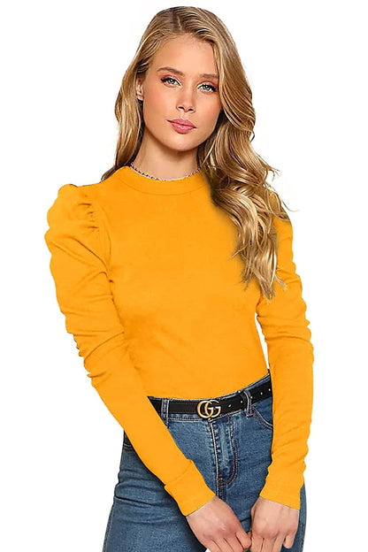 Long Sleeve Collarless Slim Fit Top