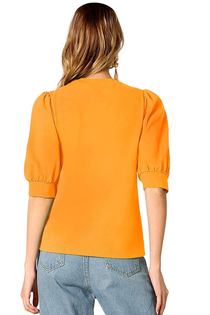 Round Neck Three Fourth Sleeve Top