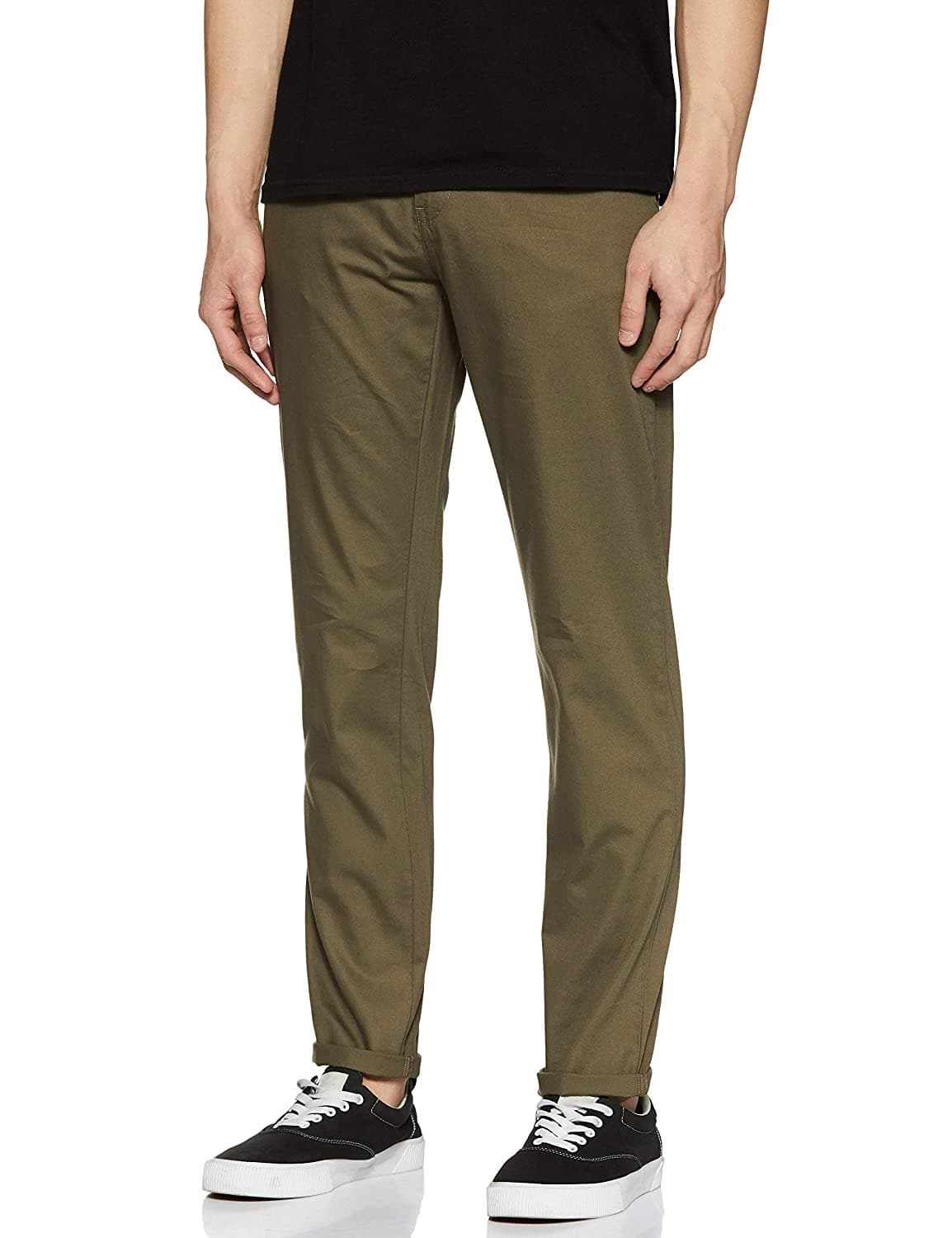 Zip Fly Cotton Slim Fit Casual Trousers